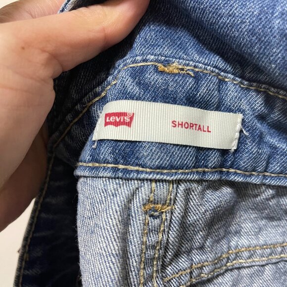 Levi's Kids Blue Denim Distressed Shortall sz 14 - Picture 6 of 9